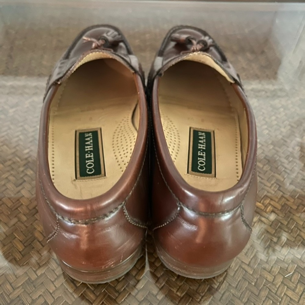 Cole Haan Men's 9.5D Pinch Tassel Leather Loafers Shoes Burgundy Preppy Classic - Picture 7 of 16